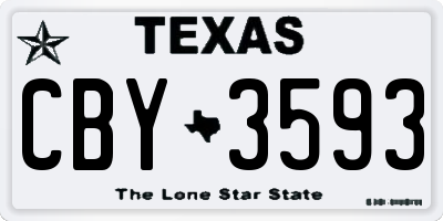TX license plate CBY3593
