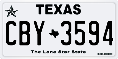 TX license plate CBY3594
