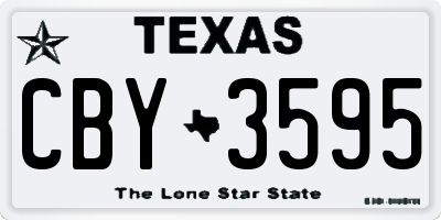 TX license plate CBY3595