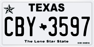 TX license plate CBY3597
