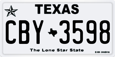 TX license plate CBY3598