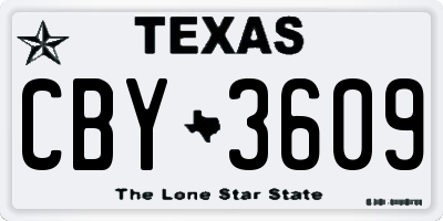 TX license plate CBY3609