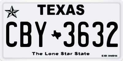 TX license plate CBY3632