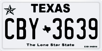 TX license plate CBY3639