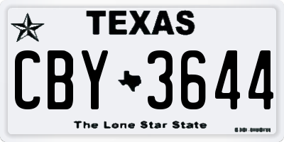 TX license plate CBY3644
