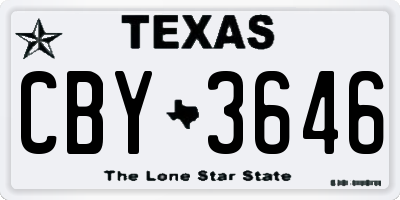 TX license plate CBY3646