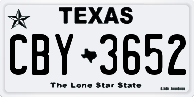 TX license plate CBY3652