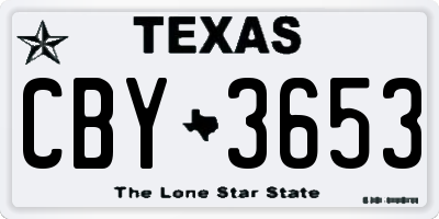 TX license plate CBY3653