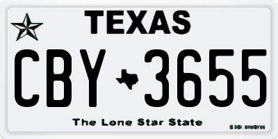 TX license plate CBY3655