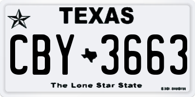 TX license plate CBY3663
