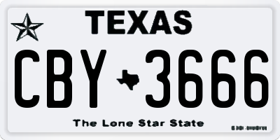 TX license plate CBY3666