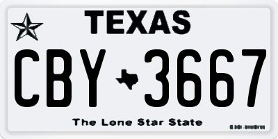TX license plate CBY3667