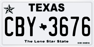 TX license plate CBY3676
