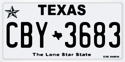 TX license plate CBY3683