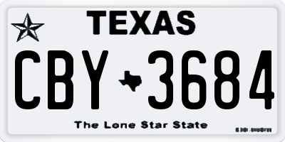 TX license plate CBY3684