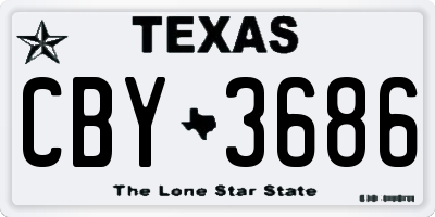 TX license plate CBY3686