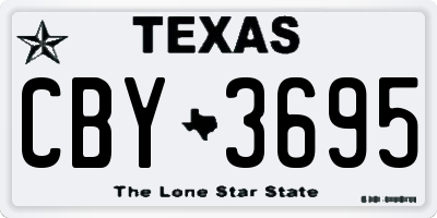 TX license plate CBY3695