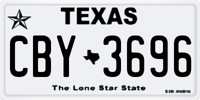 TX license plate CBY3696