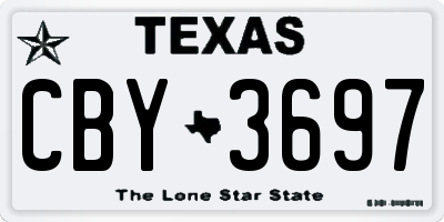 TX license plate CBY3697