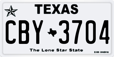 TX license plate CBY3704