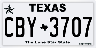 TX license plate CBY3707