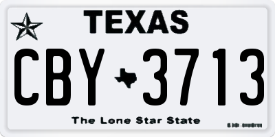 TX license plate CBY3713