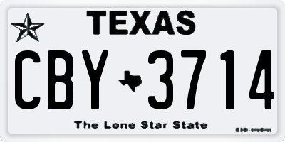 TX license plate CBY3714