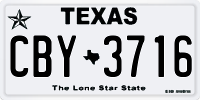 TX license plate CBY3716