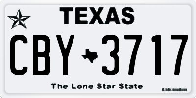 TX license plate CBY3717