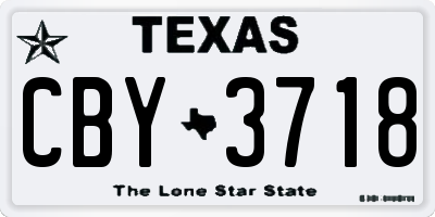 TX license plate CBY3718