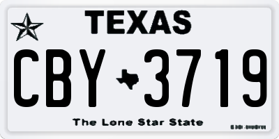 TX license plate CBY3719