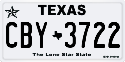 TX license plate CBY3722