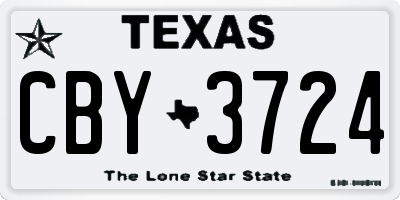 TX license plate CBY3724