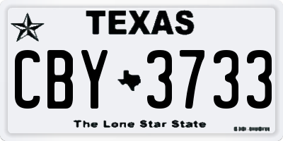 TX license plate CBY3733