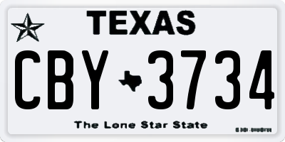 TX license plate CBY3734