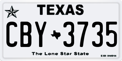 TX license plate CBY3735