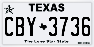 TX license plate CBY3736