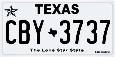 TX license plate CBY3737