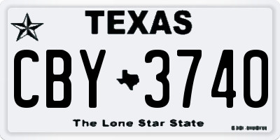 TX license plate CBY3740