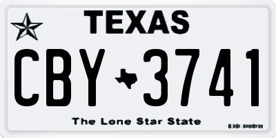 TX license plate CBY3741