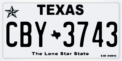 TX license plate CBY3743
