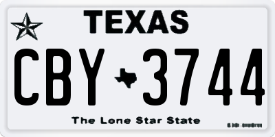 TX license plate CBY3744