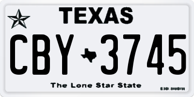 TX license plate CBY3745