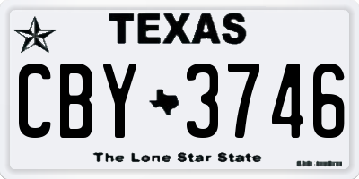 TX license plate CBY3746
