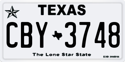 TX license plate CBY3748