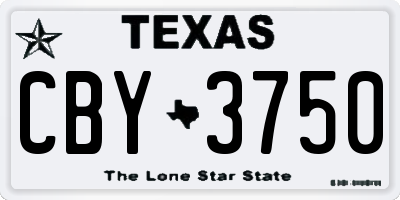 TX license plate CBY3750