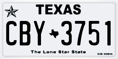 TX license plate CBY3751