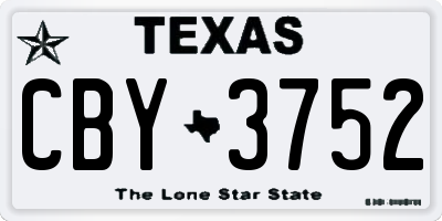 TX license plate CBY3752
