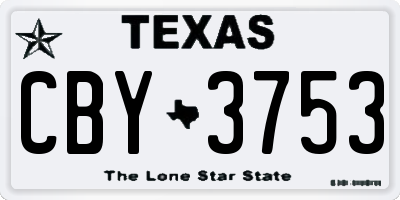 TX license plate CBY3753