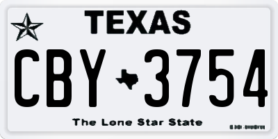 TX license plate CBY3754